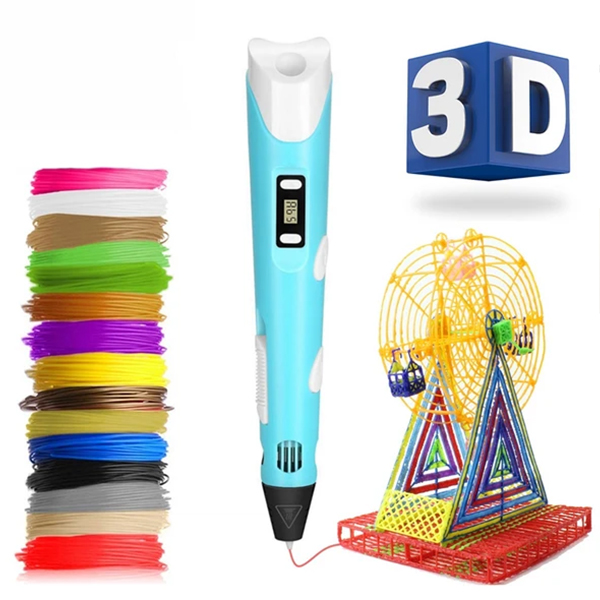 3Dpen, innovatív toll, amely tetszőleges formát rajzol 3 dimenzióban, 3 különböző színű szállal - Image 5