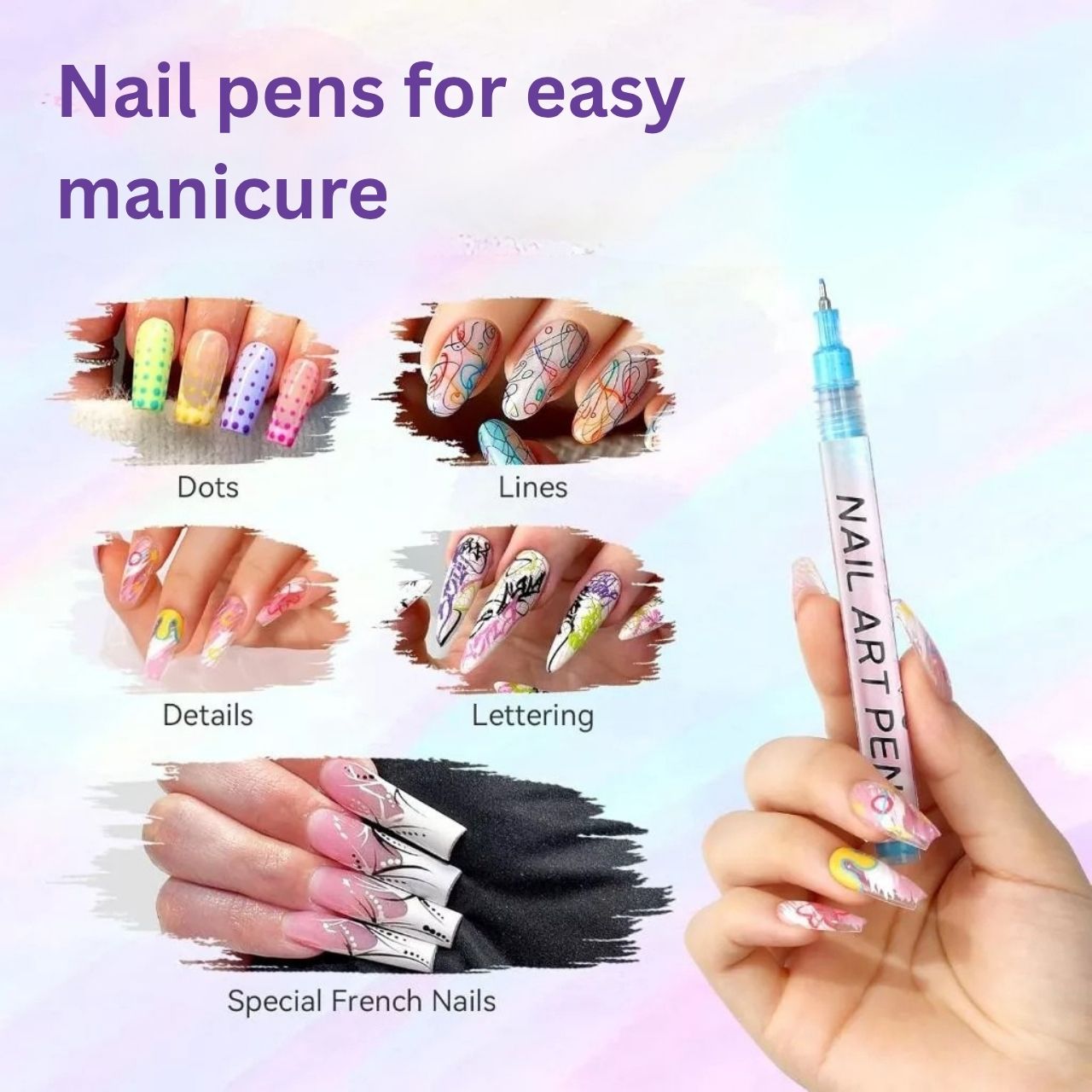 Színes körömfestő tollkészlet, ArtNails - Image 8