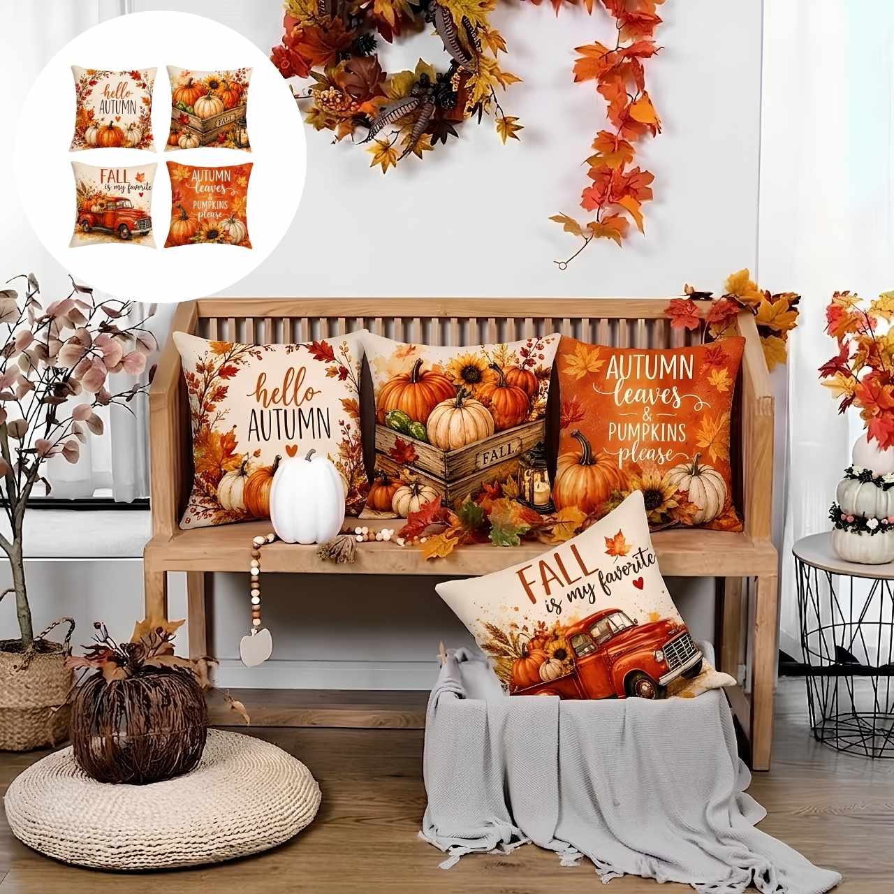 Őszi mintás párnahuzat, AutumnPillows - Image 8