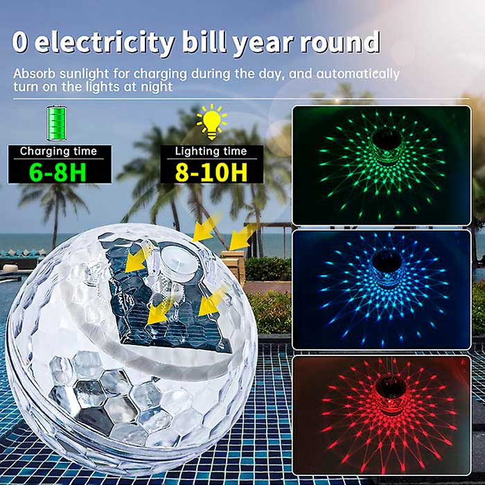 BallLamp, egy vízálló és napenergiával működő LED lámpa, amely változtatja a színeket - Image 9