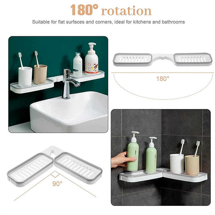 BathroomShelf, fürdőszoba polc, amely 90°-ban vagy 180°-ban is felszerelhető - Image 4