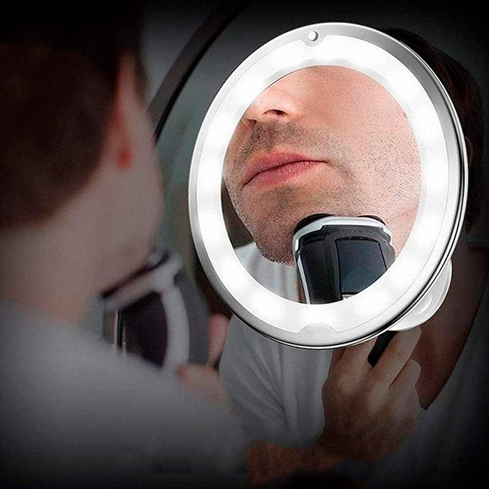 BeautyMirror, egy tükör nagyítással, erős LED világítással és hajlítható tartóval - Image 4
