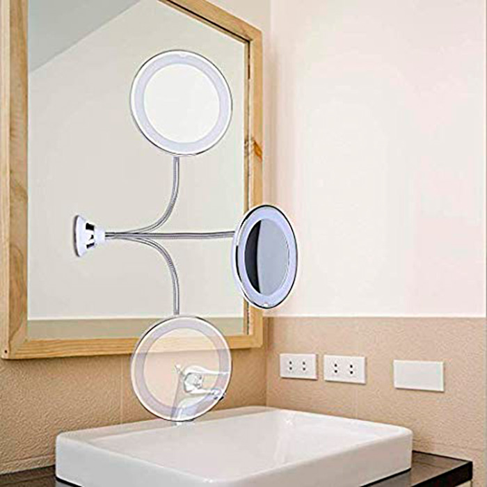 BeautyMirror, egy tükör nagyítással, erős LED világítással és hajlítható tartóval - Image 5