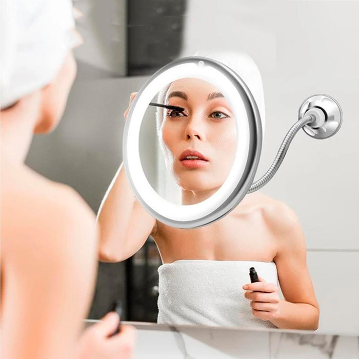 BeautyMirror, egy tükör nagyítással, erős LED világítással és hajlítható tartóval - Image 10