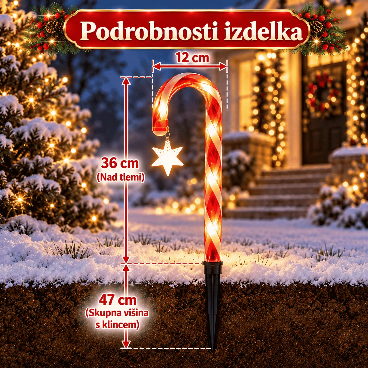 LED-es karácsonyi cukorpálcák, CaneLights - Image 3