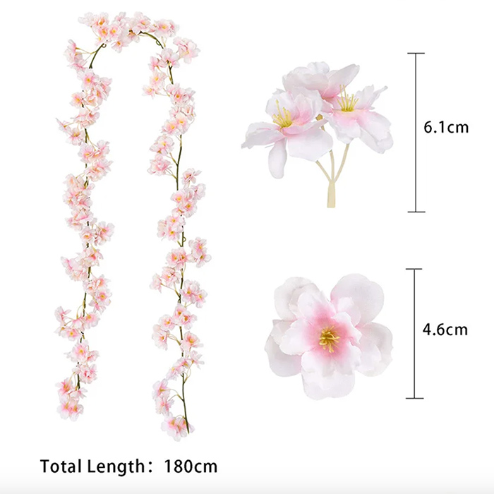 Cherry, mesterséges virágok természetes cseresznyevirág kinézettel (1.8 m) - Image 2