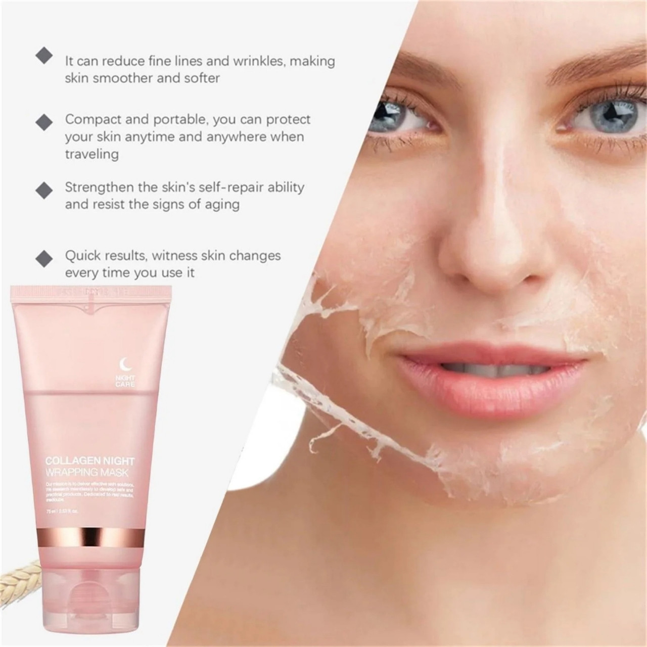CollagenMask, kollagénes éjszakai arcpakolás peel-off hatással (1+1 INGYENES ) - Image 9