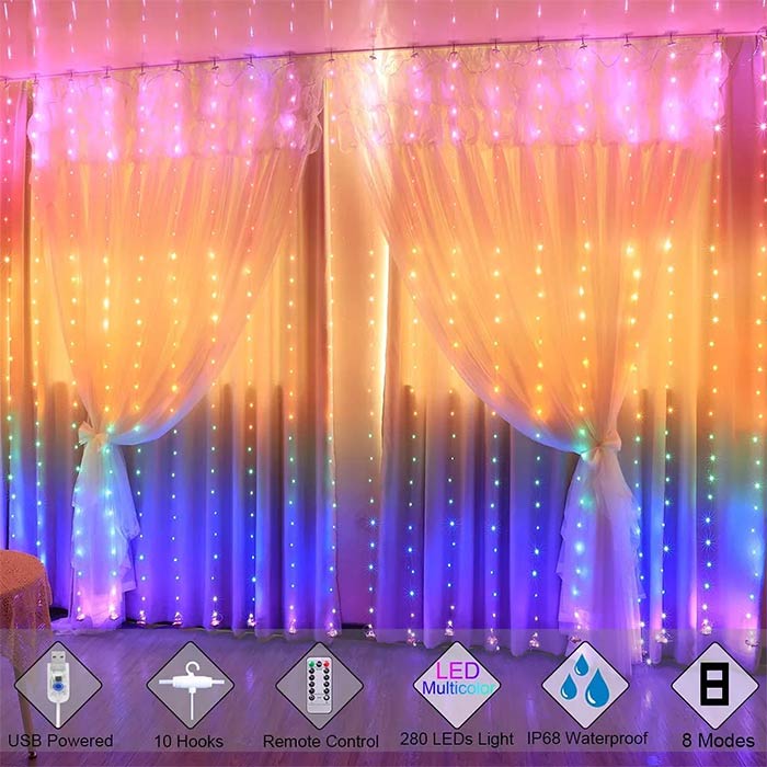 ColorfulCurtain, fényfüggöny 300 darab színes LED lámpával - Image 7