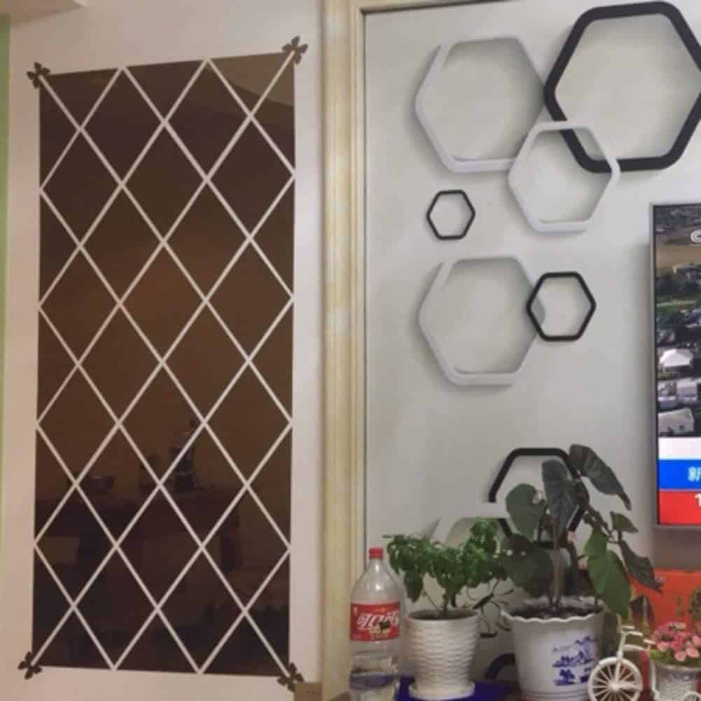 DiamondMirror, gyémánt alakú tükörmatricák, amelyek feldobnak és hangulatossá varázsolnak minden belső teret (32 db) - Image 2