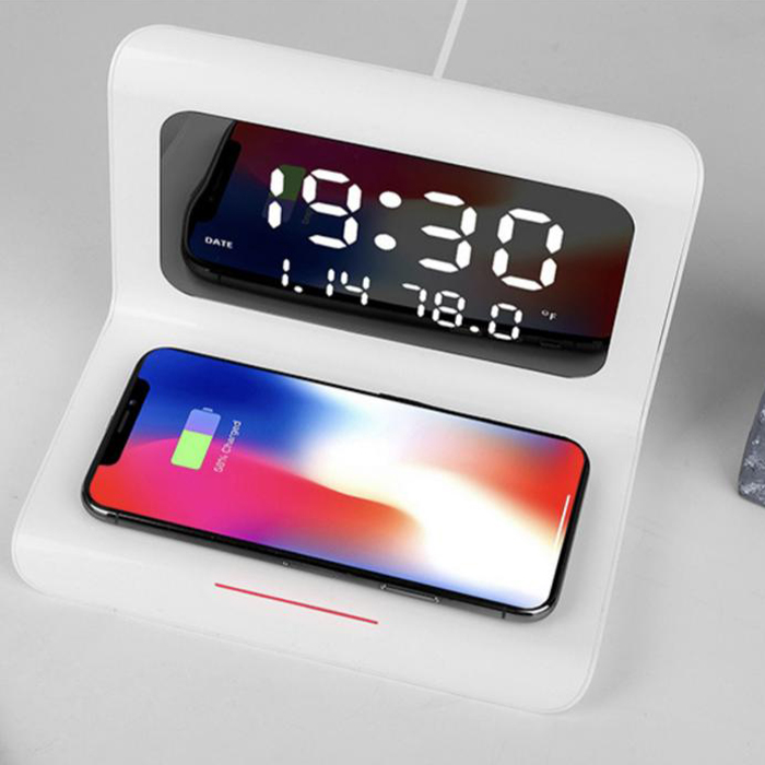 DigitalStation, töltőállomás 4 funkcióval: ébresztő, naptár, hőmérő és vezeték nélküli telefon töltés - Image 9