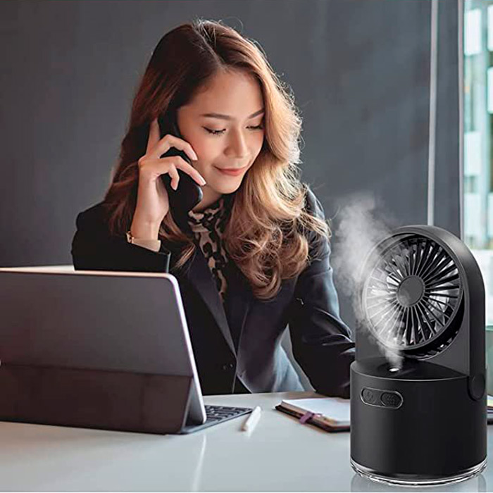 A ventilátor 3 különböző sebességgel (alacsony, közepes és magas) és 2 permetezési móddal (folyamatos és szakaszos) rendelkezik!