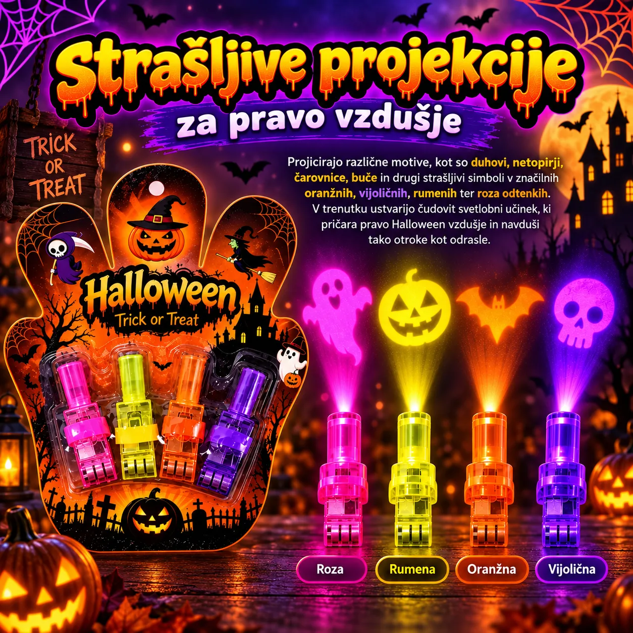 LED-es ujjprojektorok – Halloween, FingerLights - Image 3