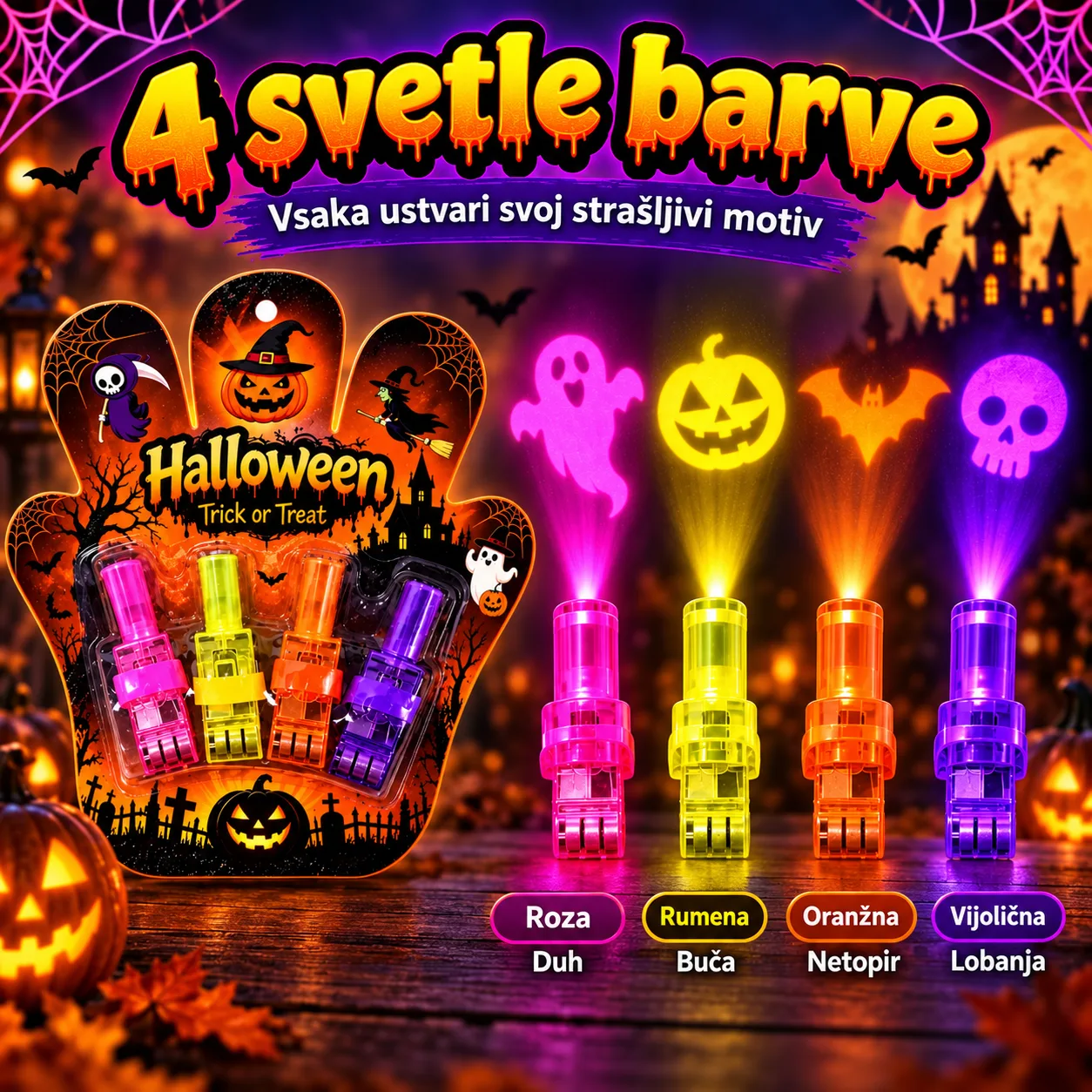 LED-es ujjprojektorok – Halloween, FingerLights - Image 6