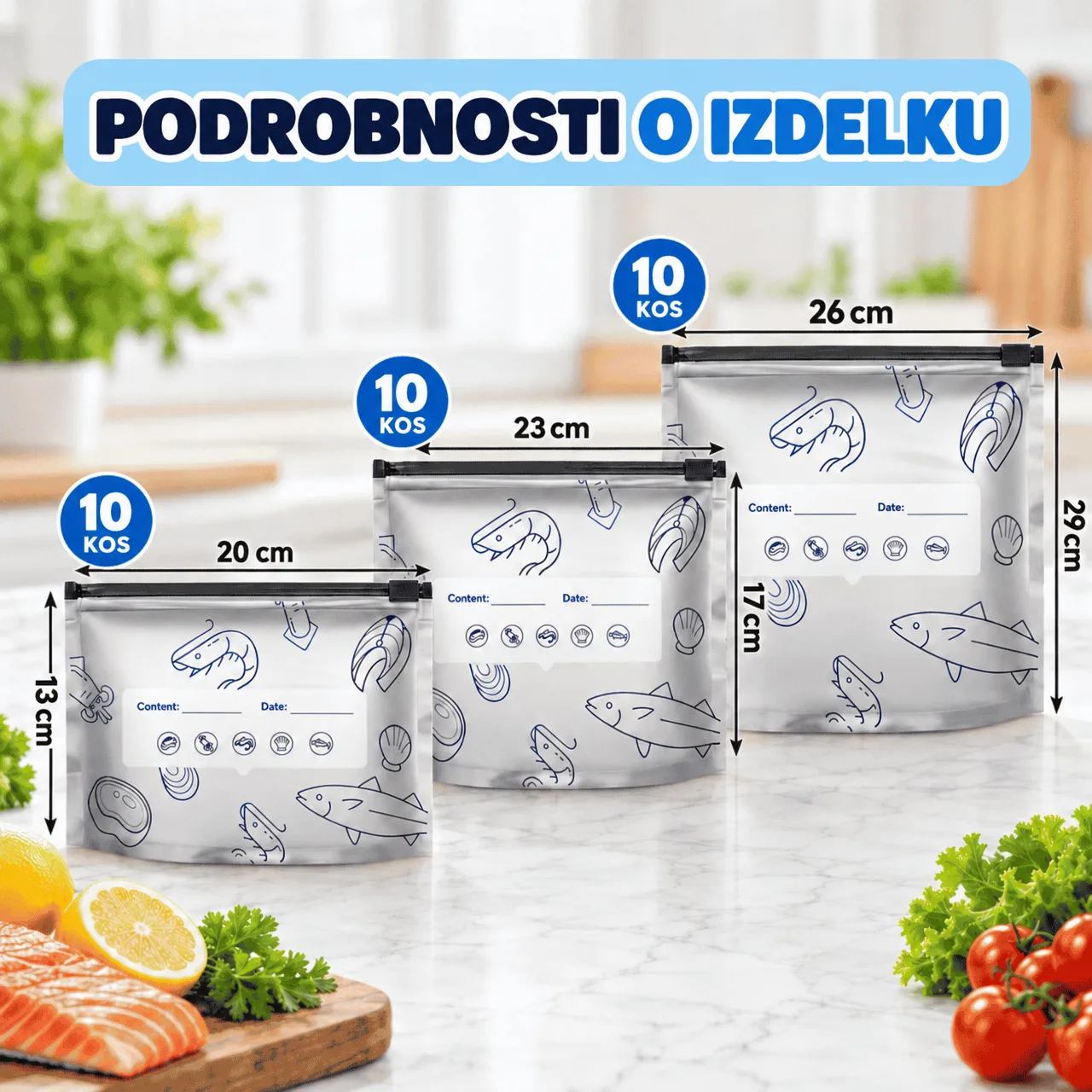 Élelmiszertároló zacskók (30 db), FreshBags - Image 3