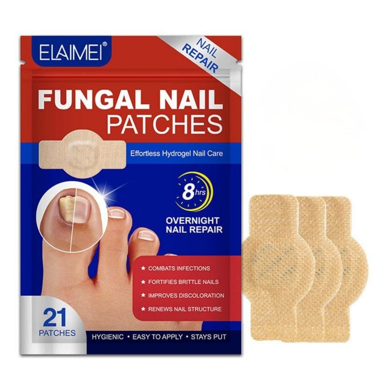 FungalPatches, helyreállító tapaszok a sérült körmök ápolására (21 db.) - Image 8