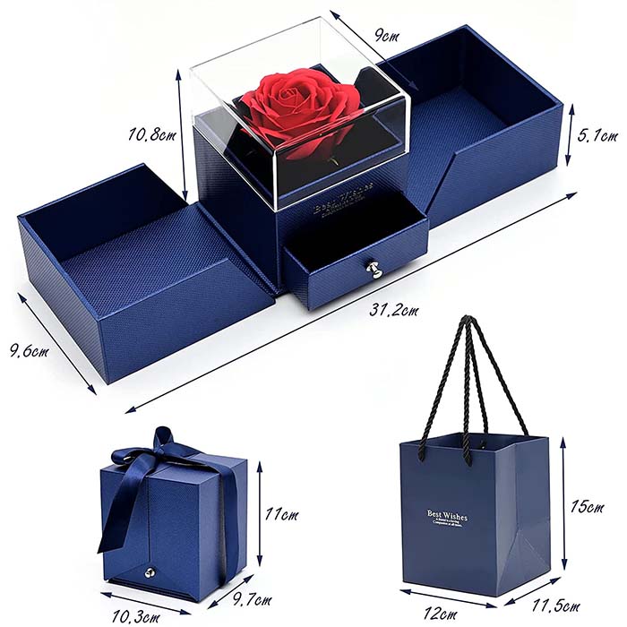 GiftBox, nyaklánc ajándék dobozzal és gyönyörű műrózsával - Image 7
