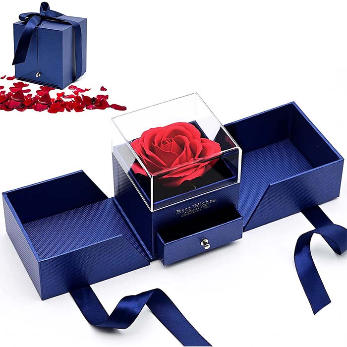GiftBox, nyaklánc ajándék dobozzal és gyönyörű műrózsával - Image 8