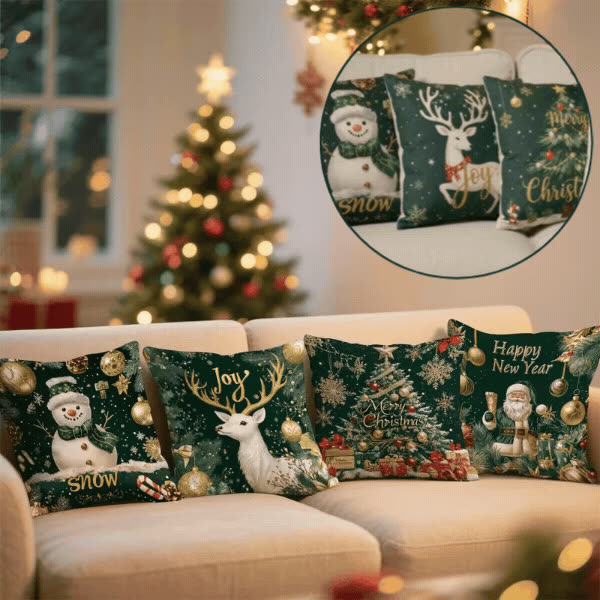 Karácsonyi párnahuzatok (4 db), GreenXmass - video