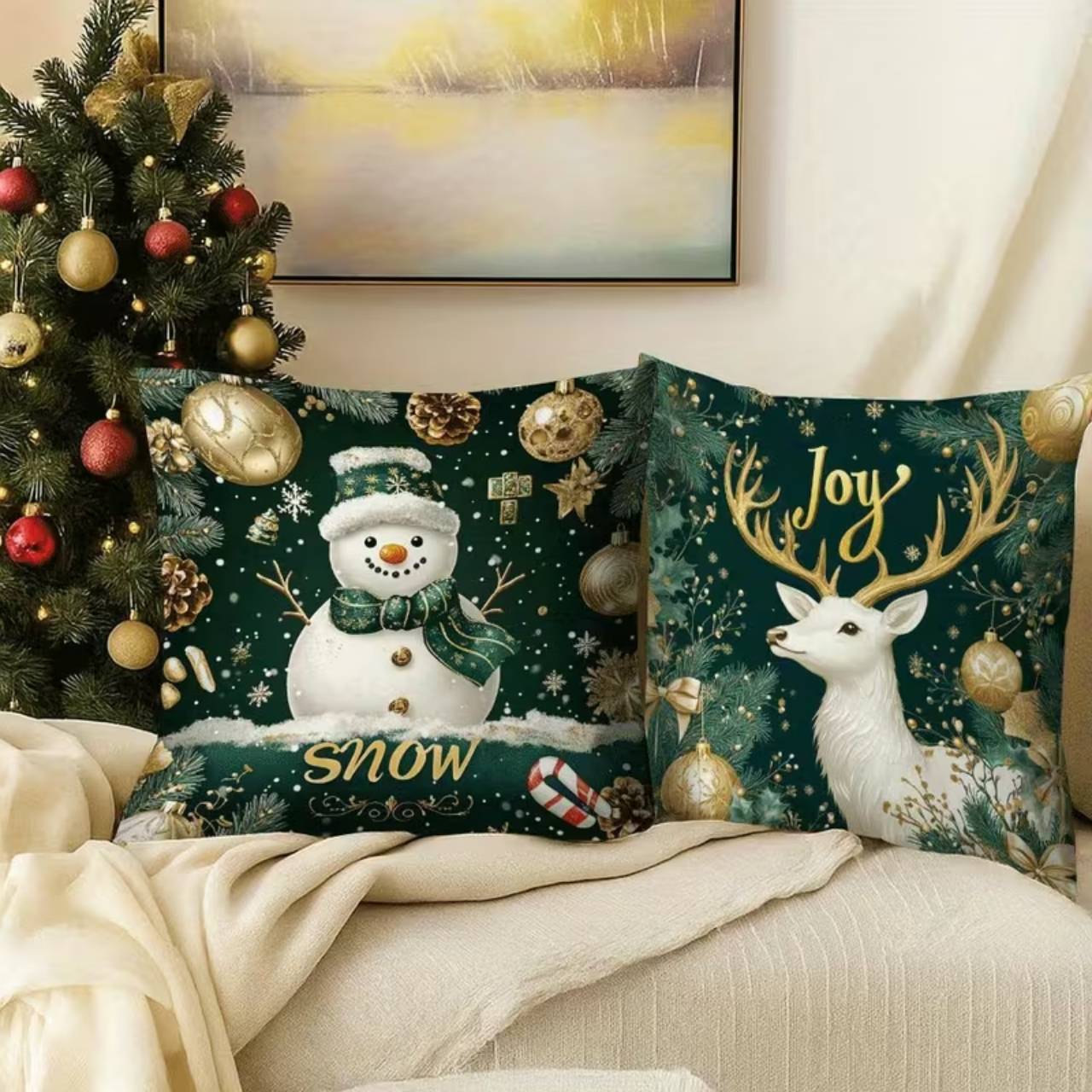 Karácsonyi párnahuzatok (4 db), GreenXmass - Image 4