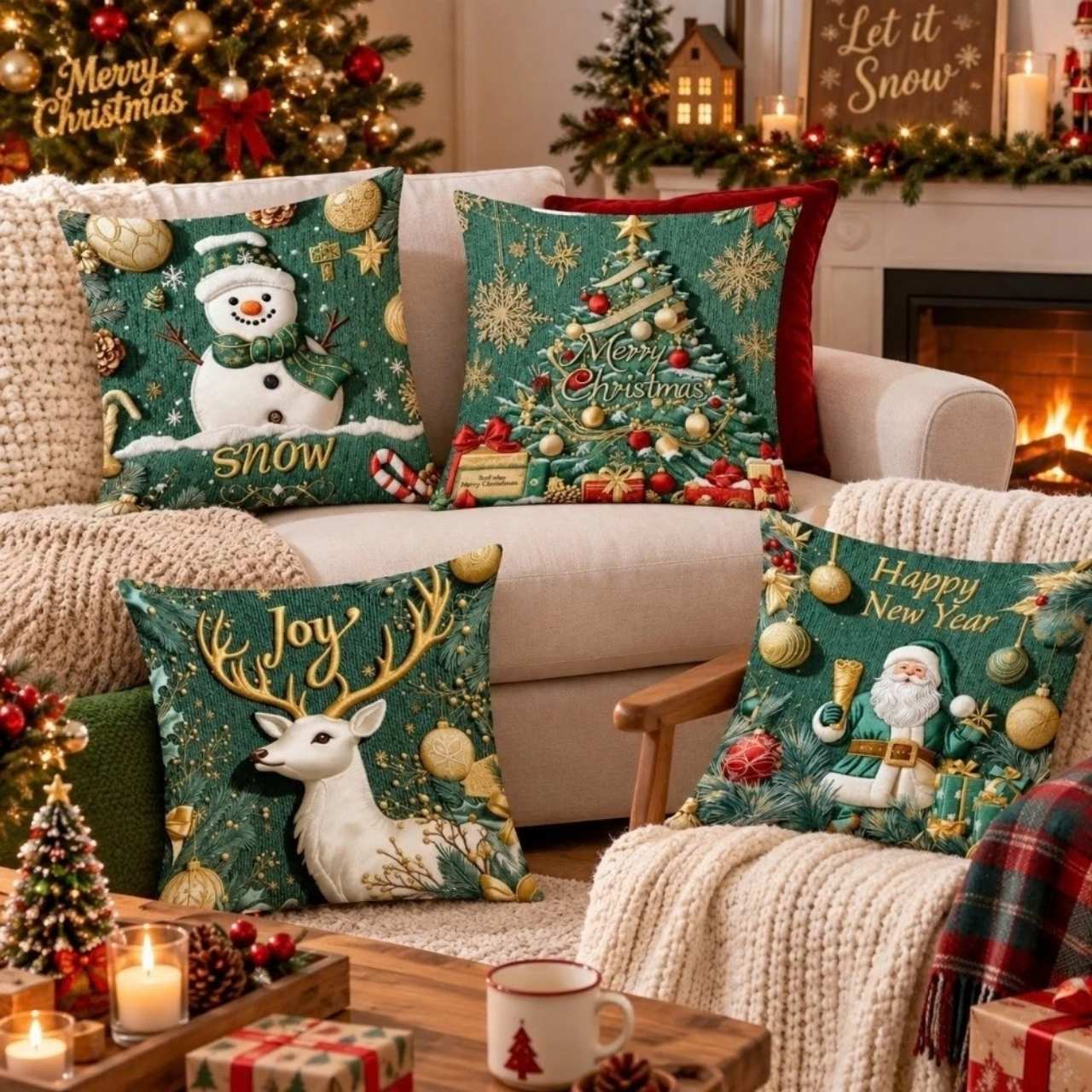 Karácsonyi párnahuzatok (4 db), GreenXmass - Image 9