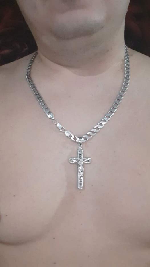 JesusNecklace, ezüst színű lánc feszület medállal - Image 4
