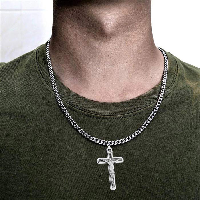 JesusNecklace, ezüst színű lánc feszület medállal - Image 6
