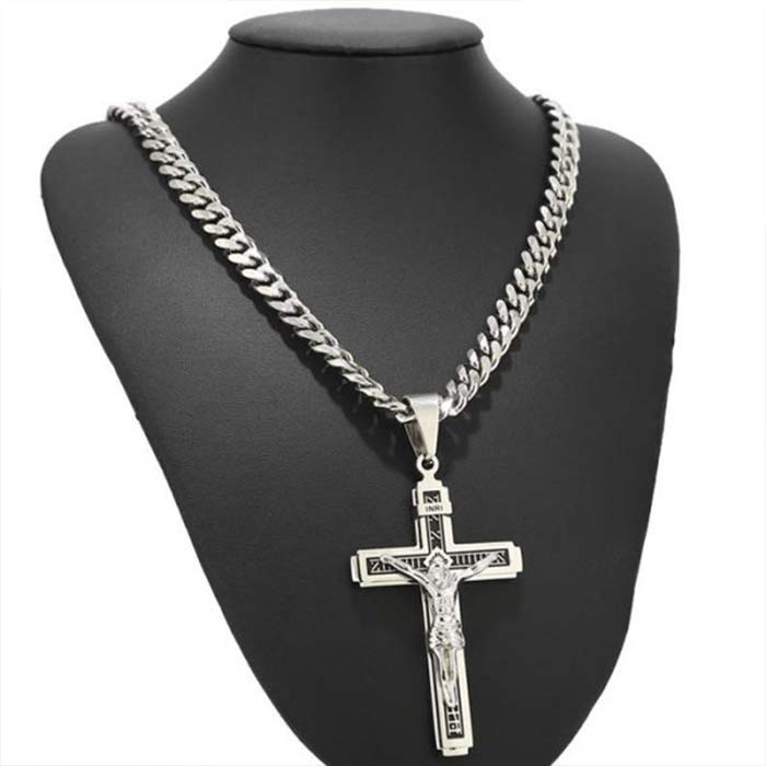 JesusNecklace, ezüst színű lánc feszület medállal - Image 10