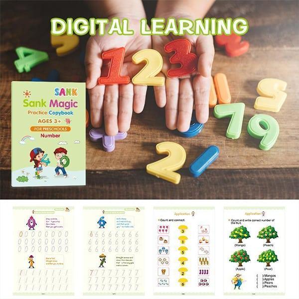 KidBook, 4 részes irkafüzet készlet írásra és rajzolásra Magic tollal, amely száradáskor automatikusan eltűnik - Image 6