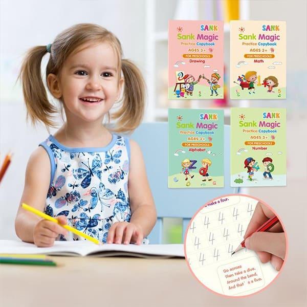 KidBook, 4 részes irkafüzet készlet írásra és rajzolásra Magic tollal, amely száradáskor automatikusan eltűnik - Image 10
