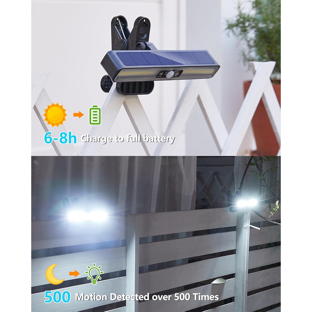 A lámpa napközben napelemes energiával töltődik, és este kezd világítani!
