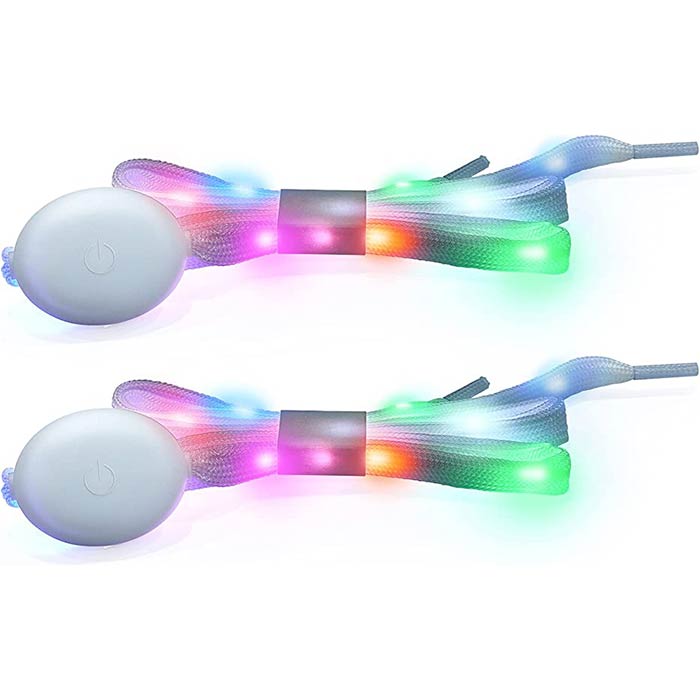 LedLaces, világító cipőfűző - fehér, színes led lámpákkal - Image 6