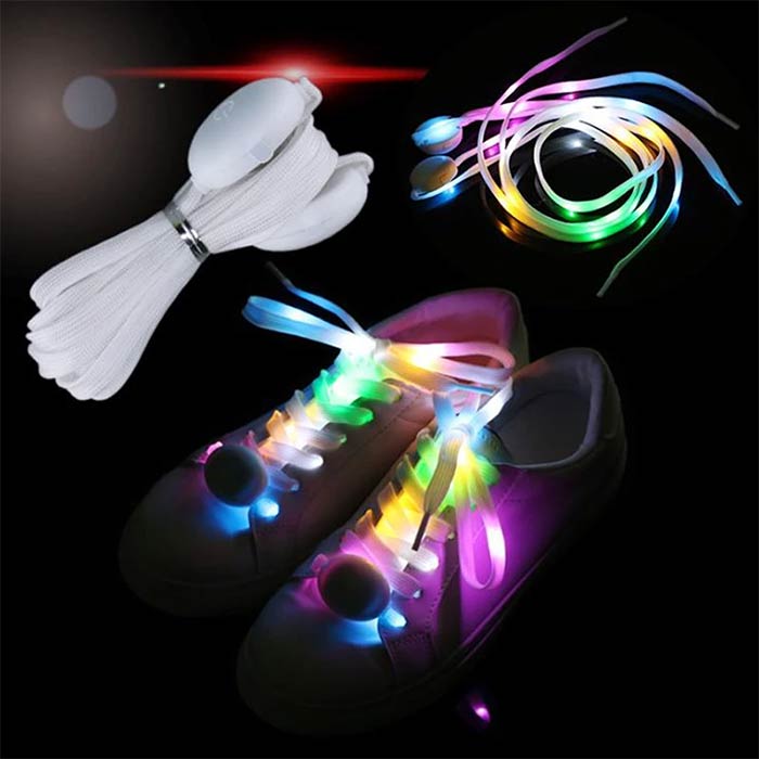 LedLaces, világító cipőfűző - fehér, színes led lámpákkal - Image 7