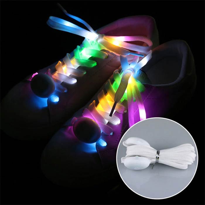 LedLaces, világító cipőfűző - fehér, színes led lámpákkal - Image 9