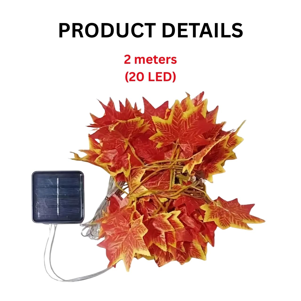 Napelemes LED-es fényfüzér őszi levelekkel, MapleLeaf - Image 7