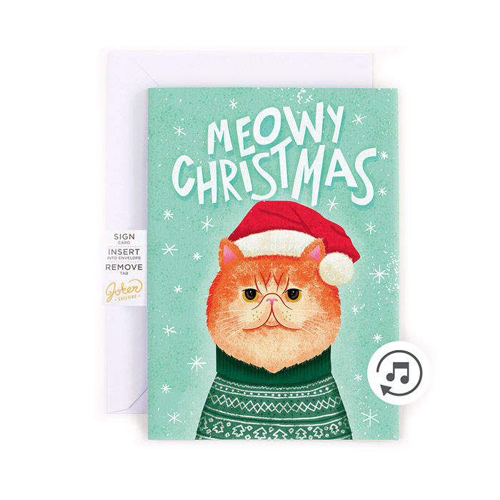 MeowCard, egy mókás hangú karácsonyi kártya egy macskával - Image 1