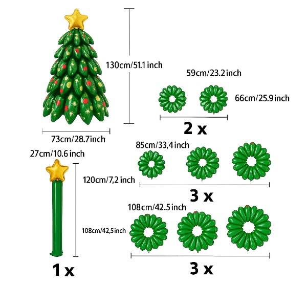 NAPJELKA, 130 cm-es felfújható karácsonyfa - Image 9