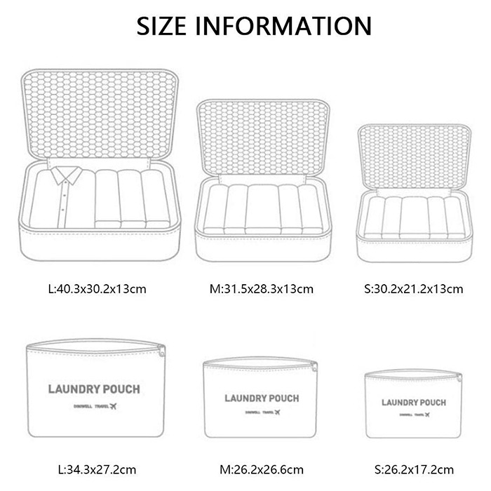 PackingBags, rendszerező táskák bőröndök és hátizsákok való szervezéshez (6 db) - Image 2