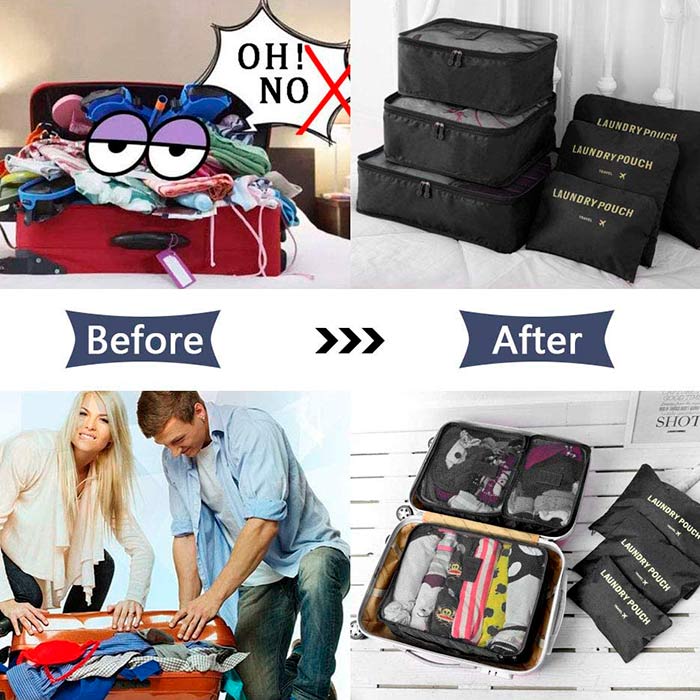 PackingBags, rendszerező táskák bőröndök és hátizsákok való szervezéshez (6 db) - Image 4