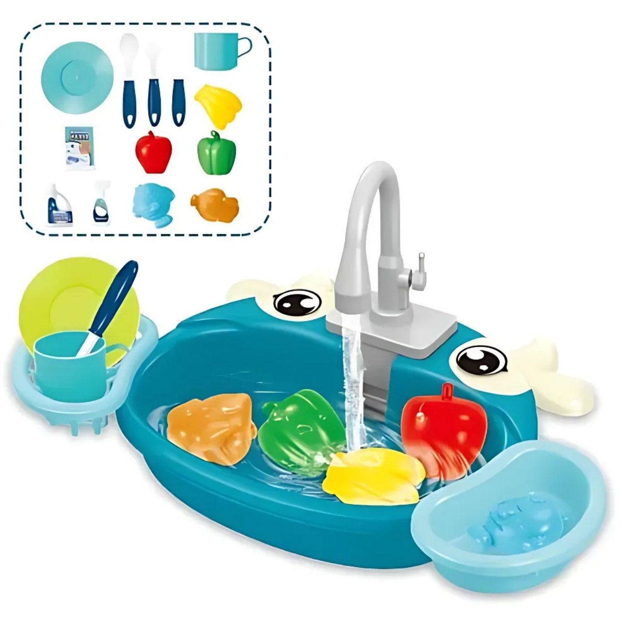 PlaySink, gyerek konyhai készlet mosogatóval - Image 3