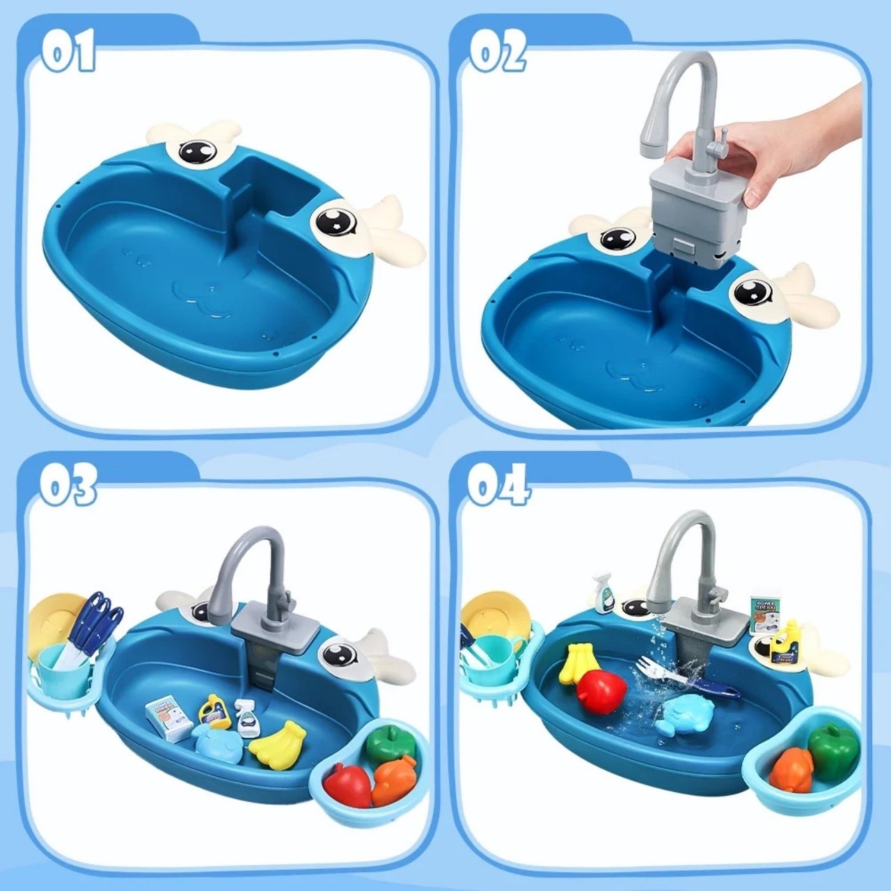 PlaySink, gyerek konyhai készlet mosogatóval - Image 5