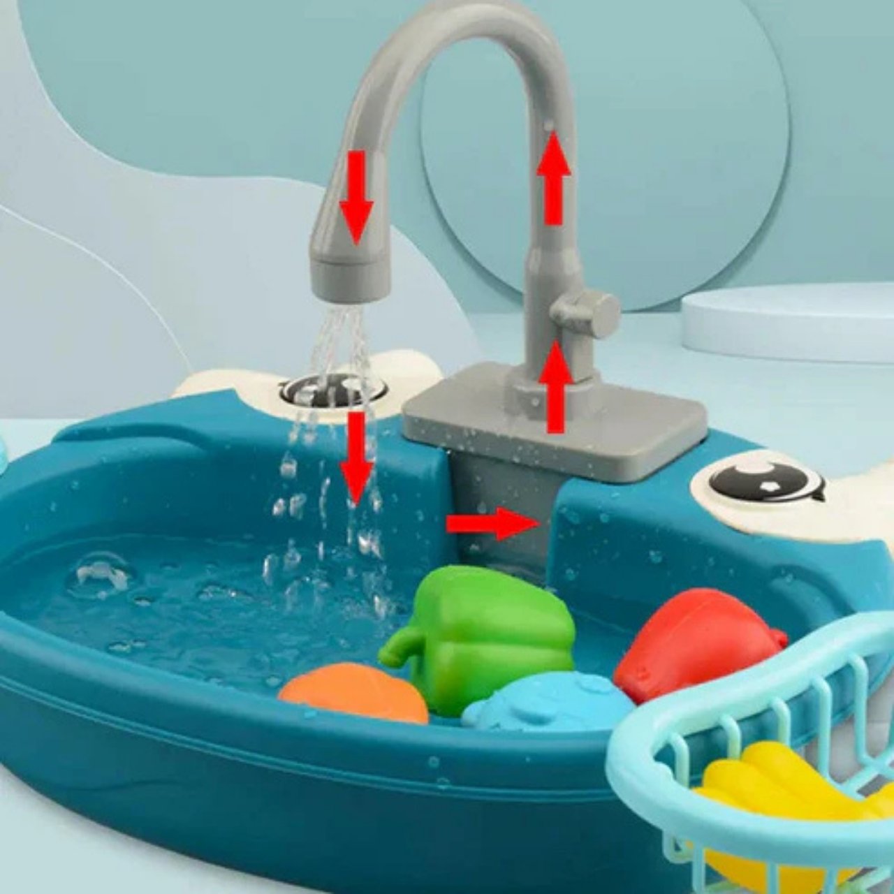 PlaySink, gyerek konyhai készlet mosogatóval - Image 7