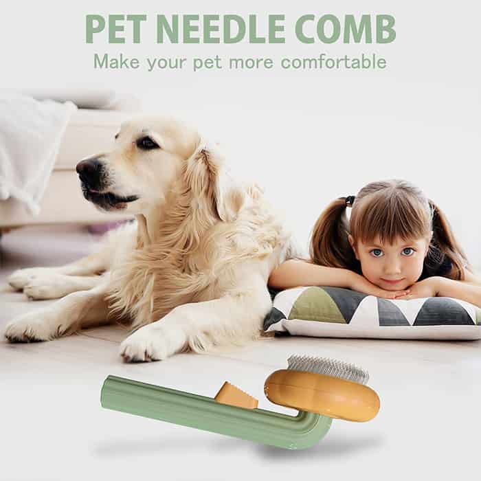 PumpkinComb, házi kedvencek számára készült kefe gombbal felszerelve a könnyű tisztítás érdekében - Image 4