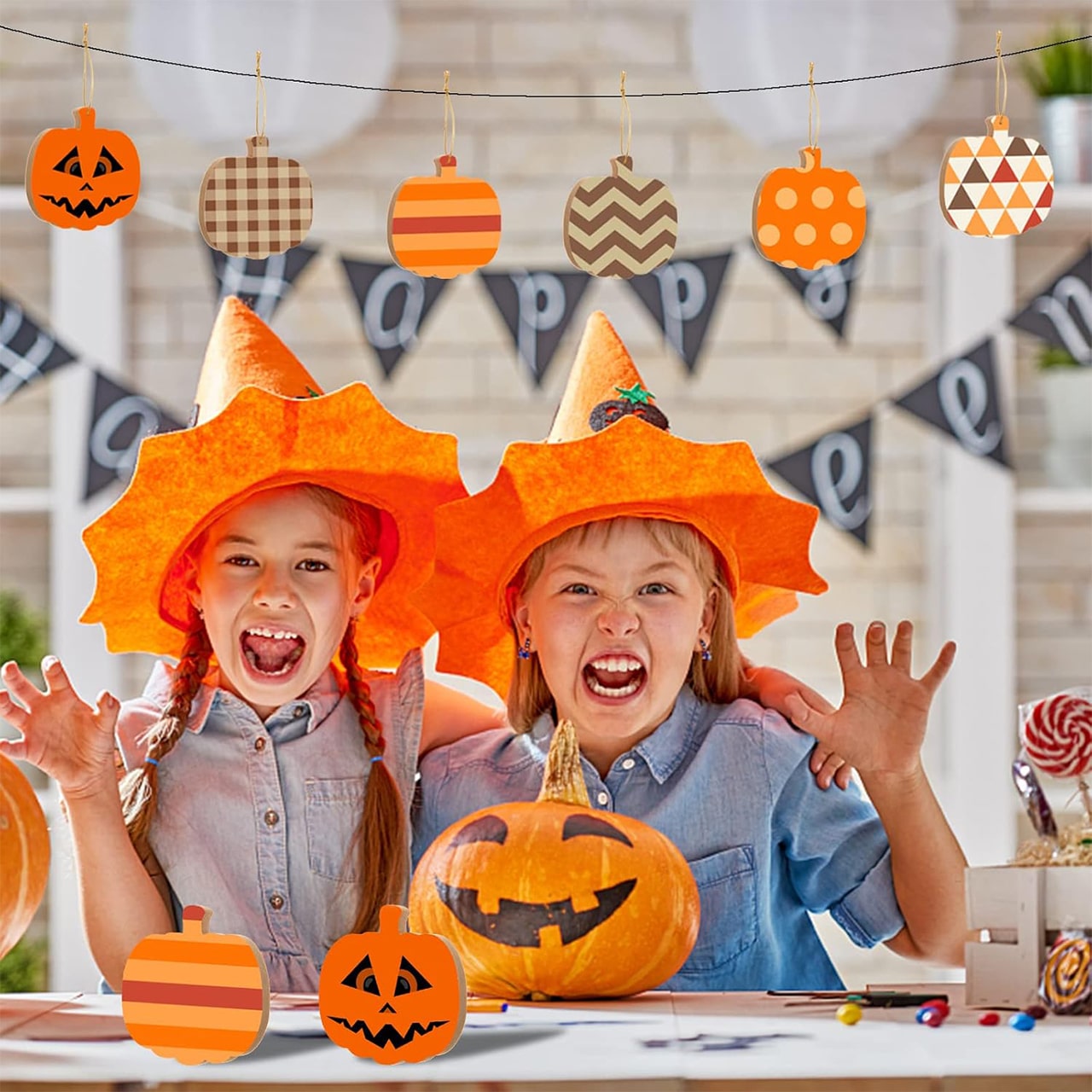 Pumpkins, fából készült, tök alakú csempék, hogy sajátot készíthess (10 darab) - Image 2
