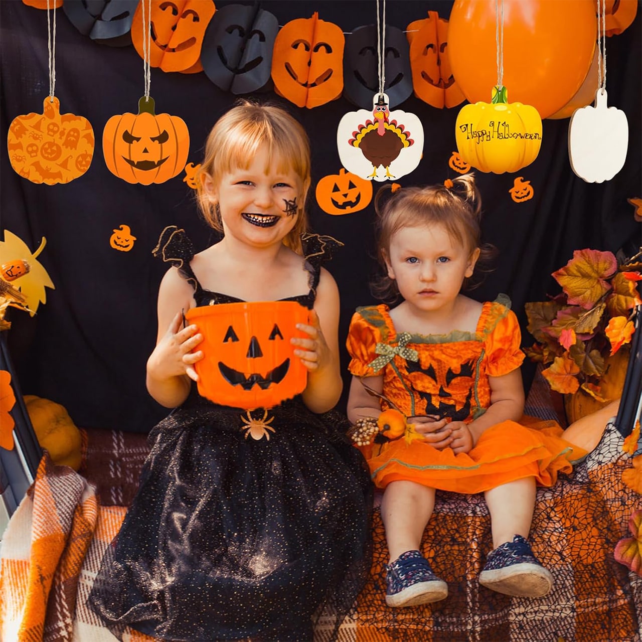 Pumpkins, fából készült, tök alakú csempék, hogy sajátot készíthess (10 darab) - Image 4