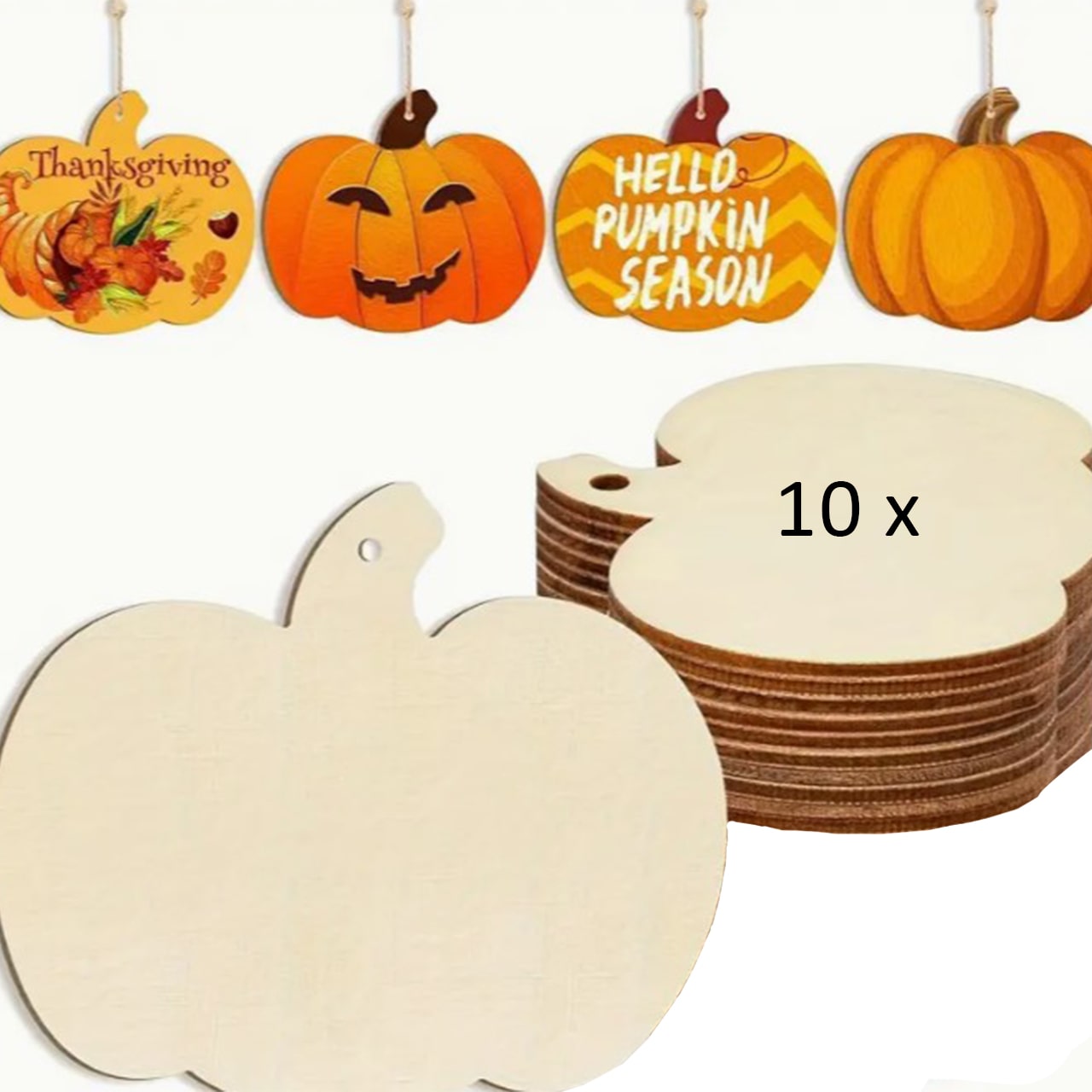 Pumpkins, fából készült, tök alakú csempék, hogy sajátot készíthess (10 darab) - Image 8