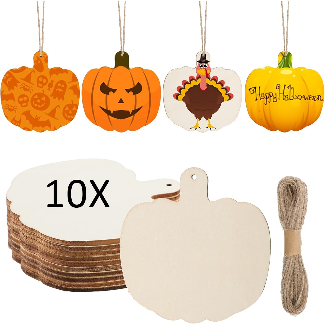Pumpkins, fából készült, tök alakú csempék, hogy sajátot készíthess (10 darab) - Image 9