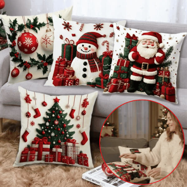 Karácsonyi párnahuzatok (4 db), RedXmass - video