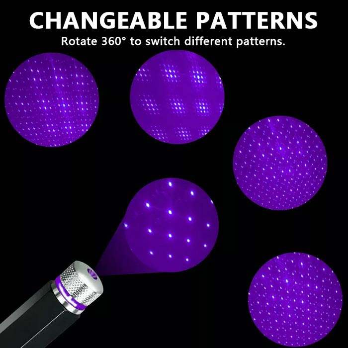 Egyszerűen csatlakoztassa a led lámpát a tápegységhez, irányítsa a mennyezetre, és válogasson a különböző minták közül a felső rész elforgatásával.