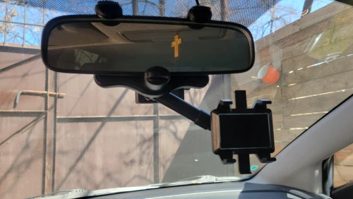 RotatableCarHolder, 360 fokos telefontartó, amely a visszapillantó tükörre rögzíthető - Image 3