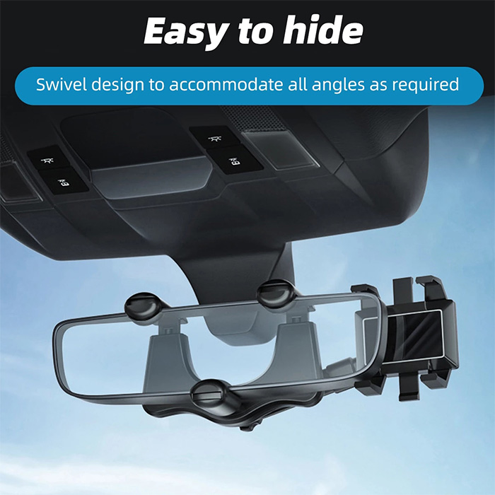 RotatableCarHolder, 360 fokos telefontartó, amely a visszapillantó tükörre rögzíthető - Image 10